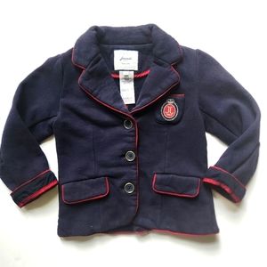 Jacadi Paris Girls' Preppy Blazer Navy and Red Size XS/S